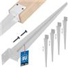 KOTARBAU® 4 Pezzi Supporto per Palo - Acciaio Zincato - 500 mm - Argento - 50 x 60 mm - Supporti per Pali in Legno - Staffe Per Pali In Legno - Supporto Palo Recinzione - Resistente alla Corrosione