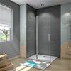 GENERIC WALK IN Parete Doccia Paretina Fissa + Mobile 75x195cm vetro 6mm