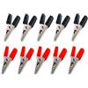 Dtmeng 10 pezzi 50 mm punta di prova in metallo, morsetti a coccodrillo, manico in plastica, connettore femmina per batteria, connettore a banana, morsetto di raccolta, collegamento di cavi Socket Plug
