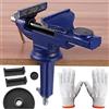 XINHNMUU Morsa da Lavoro Professionale Falegname, Base Girevole 360°, Larghezza Ganasce 80mm, Acciaio Fuso