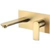 VALAZ Rubinetto Bagno Lavabo a Muro Dorato Spazzolato Protezione PVD | Miscelatore Lavabo Bagno Acqua Fredda e Calda, Risparmio Acqua | Installazione Facile | Ottone, Inossidabile, Ovale, Serie Sil