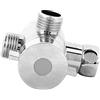 AMONIDA Valvola Deviatrice per Doccia a 3 Vie, Valvola per Doccia da Bagno Cromata, Supporto per Accessori con Design del Supporto per la Testina, Ideale per Tubo da Giardino, Filtro dell'acqua,