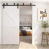 WOLFBIRD 5.5FT/167CM Binario per Porta Scorrevole Accessori Collegabile al soffitto kit ferramenta con staffa a L Ferramenta per porte scorrevoli stile di montaggio superiore - Forma J