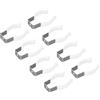 sourcing map T10 U clip di supporto per lampadina LED staffa di montaggio supporto in acciaio inox fluorescente tubo morsetto morsetto molla strumento clip, bianco, confezione da 8