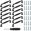 jiuxlaan 12 Pz Maniglie per Porte Scorrevoli Nere, 145mm