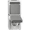 Schneider Electric Merten, Presa Schuko combinata con deviatore, Aquastar, MEG3495-8029