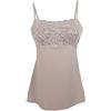 Tramonte sotto Giacca Top Canottiera Micro Modal in Pizzo Spalla Stretta Conchiglia (Conchiglia, 3-M)