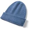 Tinncana 100% Puro Cachemire Cappello a Doppio Strato per Donne e Uomini, Cappello Invernale Morbido a Coste Unisex (IT, Testo, Taglia Unica, Blu)