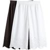 THE SET Donne Confezione da 2 Pantaloni Taglio Corto in Cotone | Adulto, con fondo in pizzo sangallo, Standard, Mid Rise, Button, Cropped