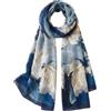 Trillion London® - Sciarpa in seta da donna, firmata, collezione primaverile, leggera, scialle avvolgente, beige, adatta per la vita quotidiana e viaggi, finitura liscia e morbida