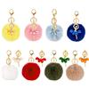 Vasemele Portachiavi Con Pom Pom e Ballerina - 8 Pezzi in Finta Pelliccia Artificiale - Soffice Palla Per Donna (8 Colori)