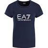Emporio Armani T-Shirt Donna EA7 8NTT63 TJ12Z, Maglietta Girocollo, Manica Corta, Blu Scuro, L