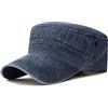 XYIYI Retro Washed Military Caps Cotton Cadet Army Caps Vintage Flat Top Cap, Blu navy, taglia unica