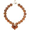 TESGADGETS Collana Chunky, Collana Cuore Colorata da Donna, Collana Choker con Perle, Collana Statement Fatta a Mano per Estate, Spiaggia, Vacanze, Idea Regalo Gioiello