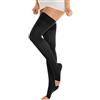 Solidea Autoreggenti NERO 1° classe MARILYN Ccl. 1 Punta aperta 18/21 mmHg Art. 0423A8 Tg. L