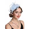 Haojing Fascinator fascinator con piume e cappello a rete per corse nuziali