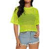 Gosunny Camicetta da donna a maniche corte in rete, verde fluo, L