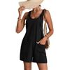 SDFWGG Tuta Intera Corta Donna Salopette Corta con Spalline Tutina Aderente Jumpsuit Sportiva Tutina Sportiva Donna Pagliaccetto Estivo Casual da Spiaggia con Tasche