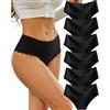 Sth Big Mutande Donna Senza Cuciture Vita Alta Slip Microfibra Intimo Sexy Multipla Culotte Underwear Invisibili Mutandine Donna Briefs Pacco da 6
