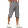 TACVASEN Pantaloncini Cargo in 100% Cotone 3/4 Casual con Molte Tasche per Uomo
