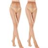 Aaronano Collant lucido da donna, colore pelle, nero, 20D, color carne, XL