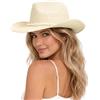 Zylioo Cappello da cowboy di paglia XXL, cappello da cowgirl occidentale di grandi dimensioni, cappelli da sole estivi di paglia a testa grande, cappelli da viaggio leggeri da spiaggia