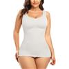 SLIMBELLE Biancheria intima da donna Top con reggiseno senza ferretto Canotta senza cuciture con coppe rimovibili Shapewear modellante per la pancia Top senza ferretto Bustier Camicetta Body