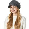 FEOYA Newsboy Cappellino da Donna Classico a Palloncino Berretto Vintage Autunno Inverno Baker Berretto Piatto con Visiera Grigio