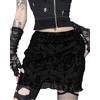 YINGWIN Gonne in pizzo di velluto per le donne a vita alta gotico vintage gonna con volant Y2k Punk Goth gonna da festa fata grunge minigonna, Nero , S
