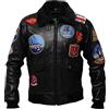Vintagearc Giubbotto aviatore G1 in vera pelle con colletto in pelliccia da uomo, L
