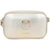 Braccialini Dolly Borsa a tracolla in pelle con stampa leopardata dalla linea compatta e minimalista. Il frontale è impreziosito da un elegante gioiello metallico oro: un anello decorativo