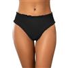 SHEKINI Bikini da donna a vita alta con orlo arricciato, dettagli sexy, elegante, per spiaggia, piscina e sport acquatici