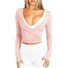Navneet Maglia da donna a maniche lunghe, aderente, per yoga, pilates, balletto, autunno, Colore: rosa., L