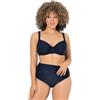 Ulla Popken Bikini con Ferretto, Spalline Regolabili e Arricciatura Blu Notte Scuro 54 846422130-54