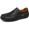 YOSUWOAI Scarpe da uomo in pelle, mocassini, traspiranti, leggere, comode, classiche, senza lacci, per Oktoberfest, Nero , 45