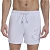 Calvin Klein Volley Quick Dry Lightweight Swim Trunk Costume a Pantaloncino, Bianco/Giardino opulento, M Uomo