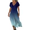 Gienslru Vestito Estivi Donna Lino Vestiti Lungo Boho Maniche Corte Scollo a V Abito Maxi Abitos Vintage Caftano con Tasche Taglie Forti Curvy Dress per Spiaggia Vacanza Moda Vestitos Elegante Chic 2026