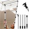 JRPRSC Asta telescopica per lucernario: Asta Telescopica per Tende e Finestre da Tetto per lucernari Velux GGL/GGU e tapparelle - 185 cm Acciaio Inox con Gancio Universale (185cm)