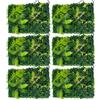ZENGRICE Parete vegetale artificiale, 6 pannelli, siepe artificiale, pianta sintetica, 60 x 40 cm, decorazione vegetale da parete, giardino, balcone, terrazza soggiorno, fogliame impermeabile, 3D