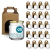 Espirito Rebelde Set 20 Vasetti di Vetro 212 ml con Coperchio + 20 Scatole con Finestra - Barattoli per Miele, Marmellata e Conserve | Bomboniera | Espirito Rebelde