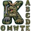 SosnSusn Cuscino Lettera Dinosauro 3D Personalizzabile con Nome, Cuscino Peluche Iniziale A-Z Motivo Giungla, Decorazione Camera Regalo Compleanno per Appassionati di Dinosauri