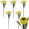 anso 6 luci a LED a forma di tulipano da giardino, a energia solare, per esterni e cortile, colore giallo