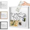 Yokuni 30x30cm Adventure Archive Box,Salvadanaio Viaggio con Slot, Shadow Box Adatto per l'esposizione o l'appeso,Cornice Profonda per Oggetti Per Collezione di fotografie, Cartoline e Biglietti D'ingresso