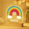 iDIY Lampada Personalizzata con Nome - Lampada Notturna per Bambini, Regalo Neonato, Idea Battesimo Bimbo, Nascita Bimba - Arcobaleno