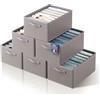 YOYIKKO 6 Pezzi Grandi Organizer per Armadio Vestiti 7 Scomparti, Cestelli Portaoggetti Impilabili, Contenitori per Vestiti Guardaroba per Maglioni, Magliette, Felpe Con Cappuccio (Grigio-180)