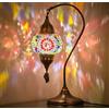 DEMMEX Lampada da tavolo turca marocchina a mosaico, lampada da comodino, paralume (multicolore)
