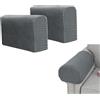Yzalen Copribraccioli per divano, 2 pezzi, lavabili, copribraccioli elasticizzati per poltrona relax, poltrone, divani (grigio chiaro)