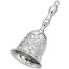ZHYUAN Campanello A Mano in Metallo - Campana Con Maniglia per Reception, Casa, Scuola e Decorazione Delle Vacanze Natale (argento)