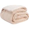 Basisstoff Cloudy - Coperta calda Sherpa con tasca angolare, 130 x 150 cm, colore: Beige