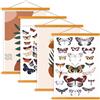 Ywlake 4 Confezioni B2 Cornici Magnetici per Poster, Ganci per Cornice per Poster in Legno Chiaro Stecche Magnetici per Poster Appendini per Poster per Stampe Artistiche su Tela (50cm, Teak)